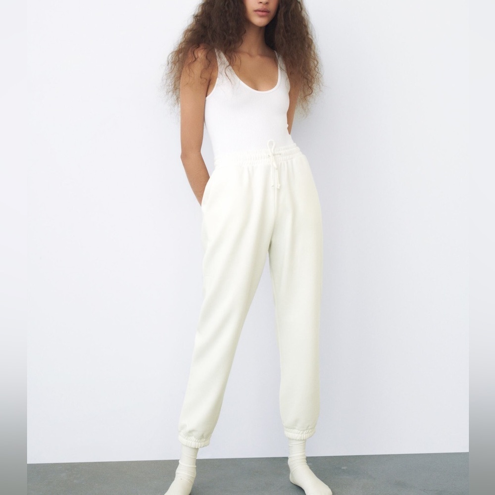 Zara nwt plush casual classic high waisted joggers tracksuit pants